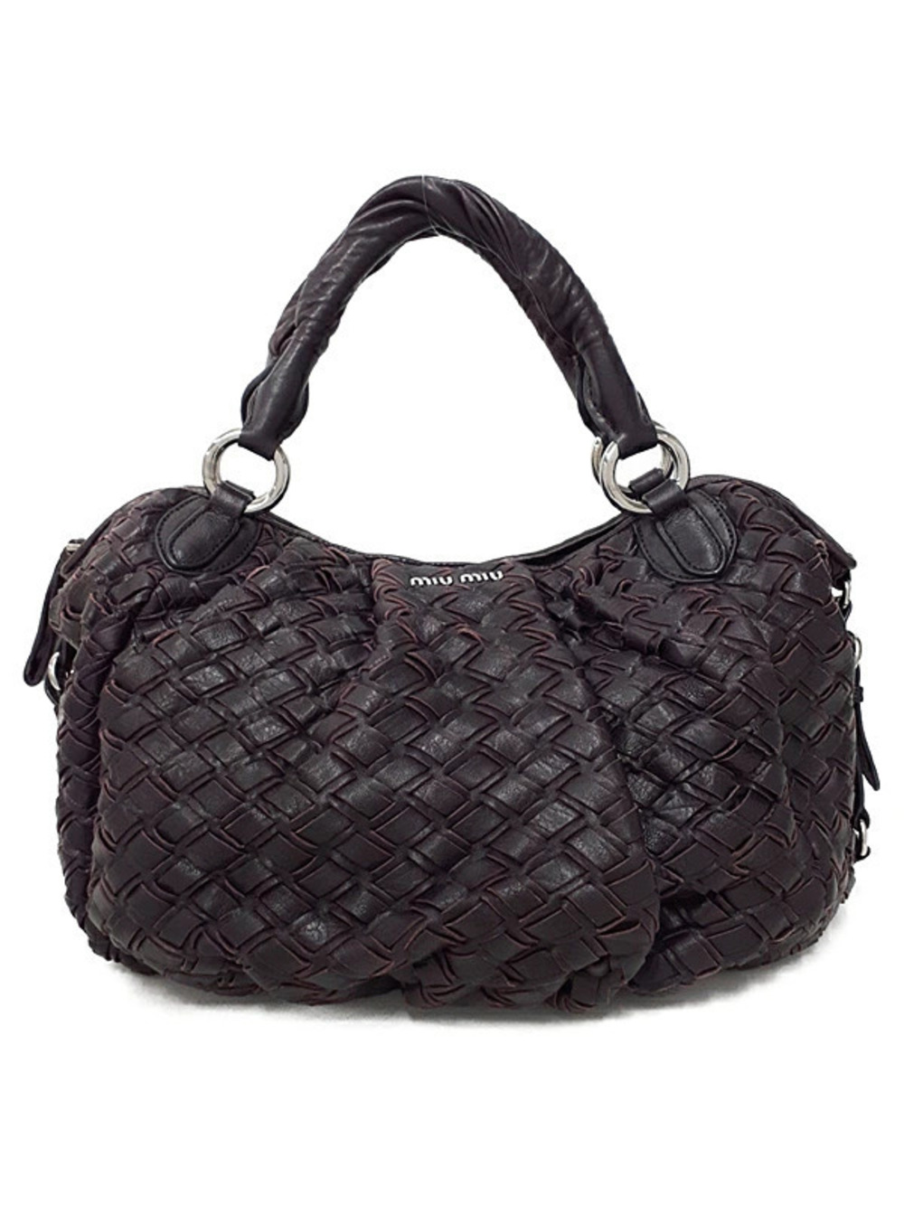 Miu Miu Intreccio Leather Handbag